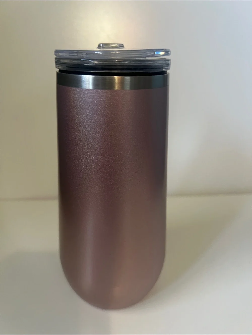 BrüMate Champagne Flute 12oz with Flip-Top Lid Glitter Rose Gold